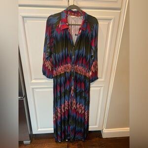Soft Surroundings Colorful Button-Down Maxi Dress